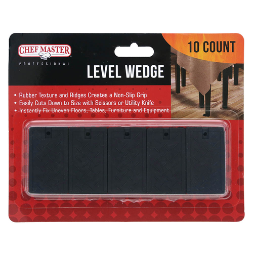 Chef Master 90233 Level Wedge, non-slip grip, rubber, 10 per pack