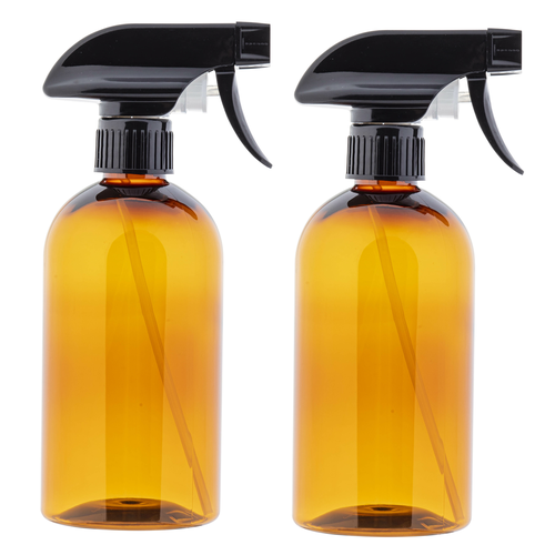 TableCraft Products 11056 Kitchen Spray Bottle, 16 oz., plastic, amber tinted, pack of 2