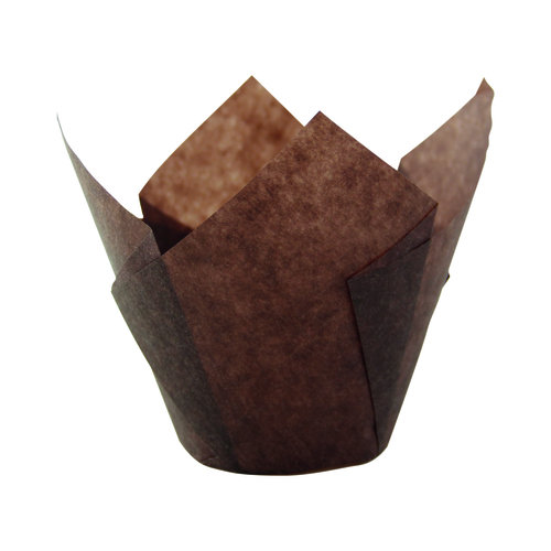 PackNWood  209CPST3CH  ''TULIP'' Dark Brown Silicone Baking Cup