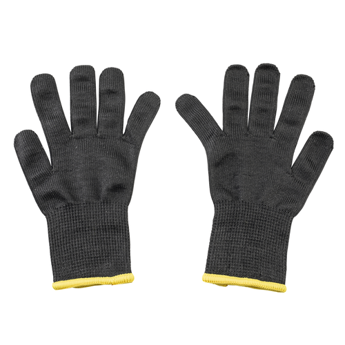 TableCraft Products 11208 Cut Resistant Glove, small, black with yellow cuff, pair of 2