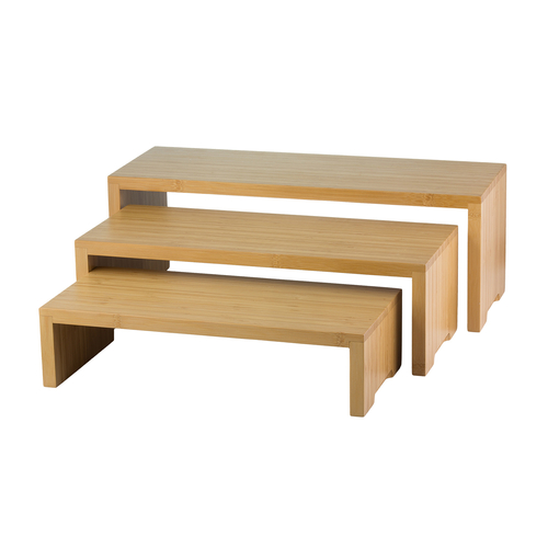 TableCraft Products  RBAM300  Cascade Risers Set, Set of 3, Bamboo