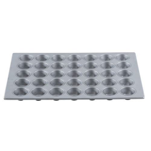 TableCraft Products 12474 Muffin/Cupcake Pan, 25.875'' x 17.875'' x 1.5'', aluminized steel, 35 cups, silicone glazed non-stick coating