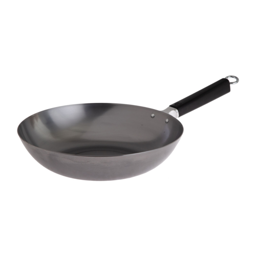 Winco  J22-0050  Joyce Chen Uncoated Carbon Steel Stir Fry Pan, 12'', phenolic handle