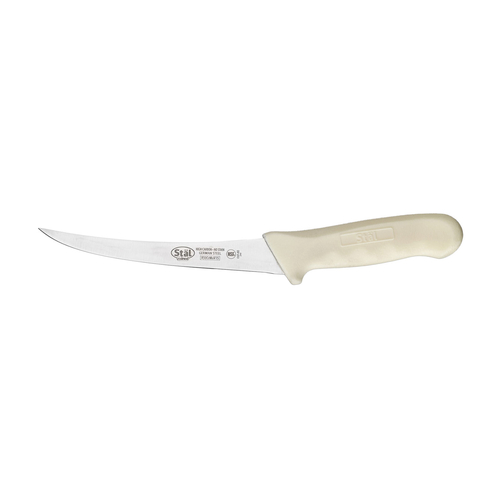 Winco  KWP-60  Stal, 6'' Boning Knife, White PP Hdl, Curved