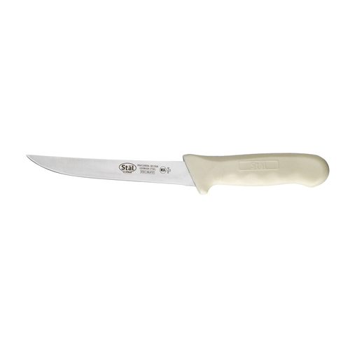 Winco  KWP-62  Stal, 6'' Boning Knife, White PP Hdl, Wide