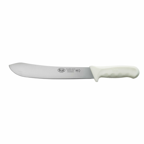 Winco  KWP-102  Stal, 10'' Butcher Knife, White PP Hdl