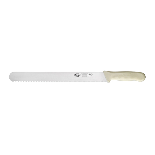 Winco  KWP-121  Stal, 12'' Bread Knife, White PP Hdl, Straight