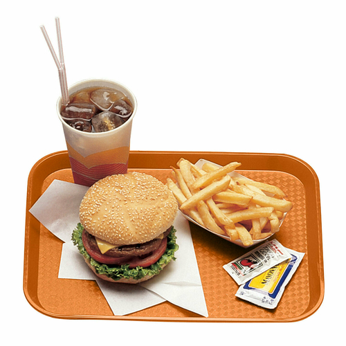 Cambro 1216FF166 Fast Food Tray, 11-7/8'' x 16-1/8', textured surface, polypropylene, orange