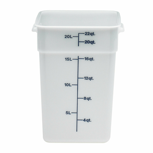 Cambro 22SFSP148 CamSquare Food Container, 22 qt., polyethylene, natural white