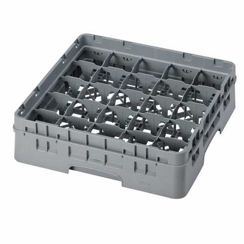 Cambro 25S318151 Camrack Glass Rack, full size, 25 compartments, 3-7/16'' max. dia., 3-5/8'' max. height, soft gray