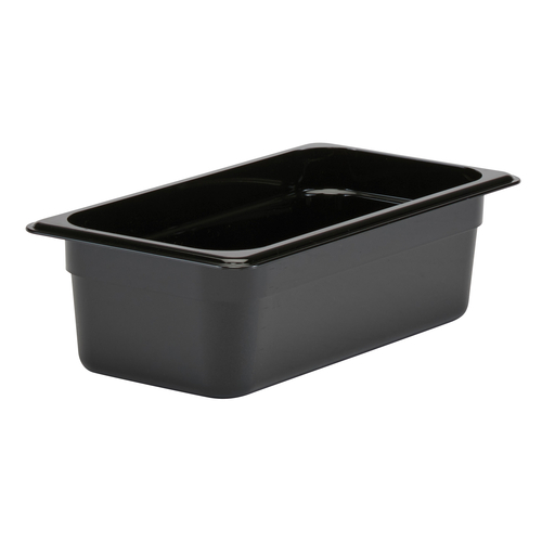 Cambro 34CW110 Camwear Food Pan, 3.8 qt., 4'' deep, 1/3 size, polycarbonate, black