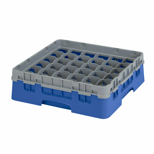 Cambro 36S318168 Camrack Glass Rack, full size, 36 compartments, 2-7/8'' max. dia., 3-5/8'' max. height, blue