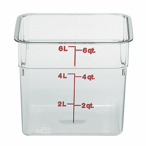 Cambro 6SFSCW135 CamSquare Food Container, 6 qt., polycarbonate, clear