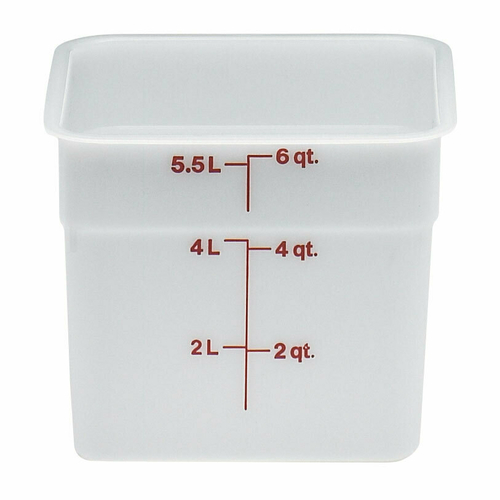 Cambro 6SFSP148 CamSquare Food Container, 6 qt., polyethylene, natural white