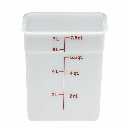 Cambro 8SFSP148 CamSquare Food Container, 8 qt., polyethylene, natural white