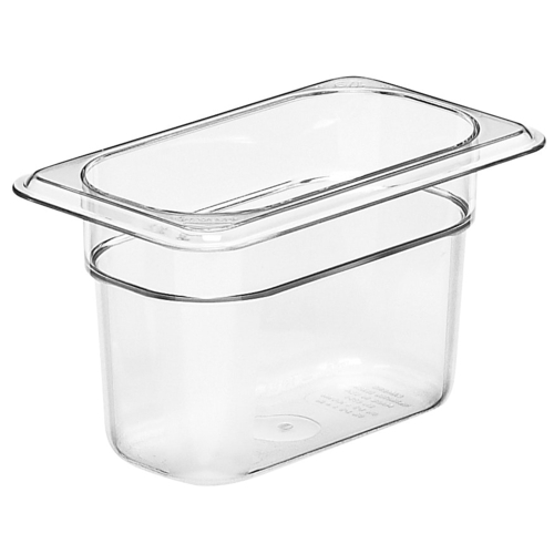Cambro 94CW135 Camwear Food Pan, .9 qt., 4'' deep, 1/9 size, polycarbonate, clear