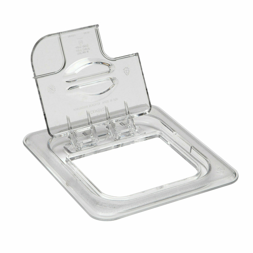 Cambro 60CWLN135 Camwear FlipLid Food Pan Cover, 1/6 size, notched, hinged, polycarbonate, clear