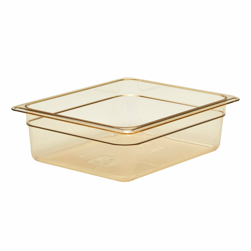 Cambro 24HP150 H-Pan High Heat Hot Food Pan, 1/2 size, 4'' deep, hi-temp plastic, amber