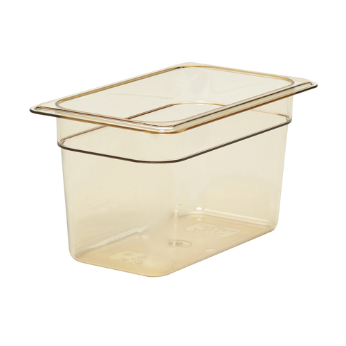 Cambro 46HP150 H-Pan High Heat Hot Food Pan, 1/4 size, 6'' deep, hi-temp plastic, amber