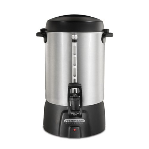 Hamilton Beach  45060R  Proctor Silex Commercial, Alum. Urn, 60 cup, One Hand Dispensing, Coffee Level Indicator