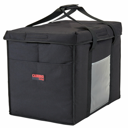 Cambro GBD211417110 GoBag Delivery Bag, large, 21'' x 14'' x 17'', holds full-sized food pans, high density insulation, black