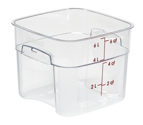 Cambro 6SFSPROCW135 CamSquare FreshPro Food Container, 6 qt., polycarbonate