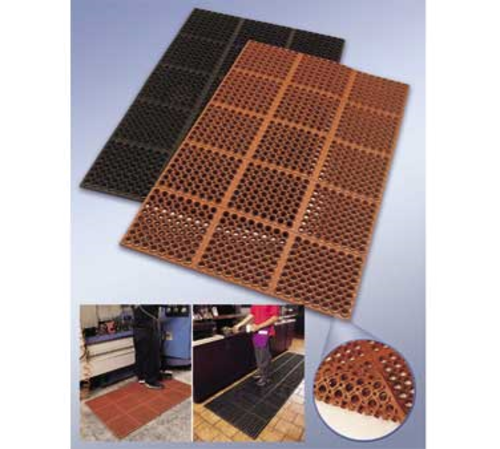 Cactus Mat 3525-C1 Black VIP Tuffdek Anti-Fatigue Mat, 3' x 5', 7/8'' thick