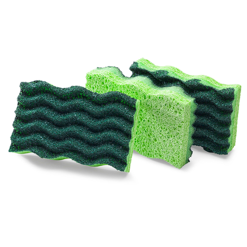 Libman Commercial 1077 Sponge, 4-1/2'' x 3'', acrylic grain scrubbing surface, green, 3 each per pack