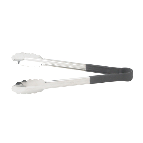 Winco  UTPH-12K  12'' S/S Utility Tong, PP Hdl, Black
