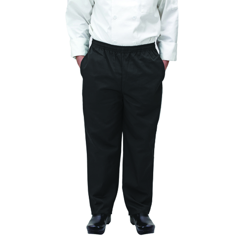 Winco  UNF-2KL  Signature Chef Chef Pants, Black, L