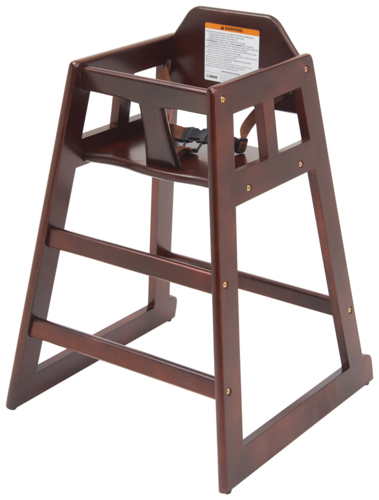 Winco CHH-103A Mahogany Wood High Chair, Assembled