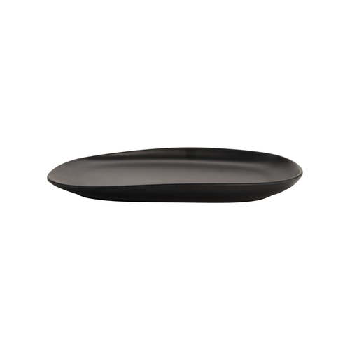G.E.T. Enterprises  CS-1275-DG  Riverstone Melamine Dinner Plate/Shared Appetizer Platter, 12'' x 7-1/2'', dark gray