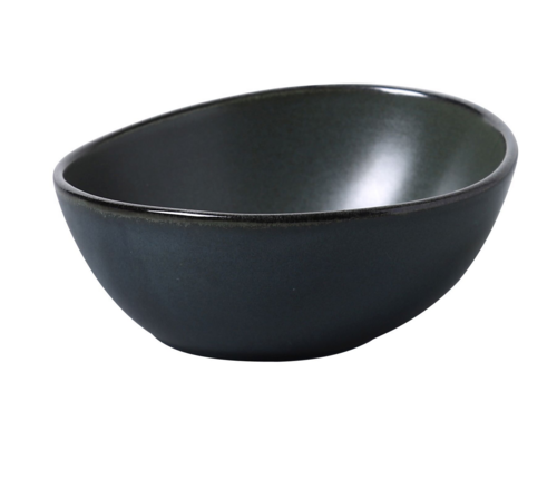 Yanco  CH-405  Champs Soup Bowl, 8 oz., 5'' dia. x 2''H, reactive glazed, porcelain, dark green