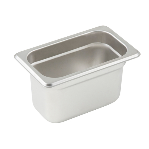 Winco SPJL-904 Anti-jam Steam Pan, 1/9 Size, 4'', 25 Ga S/S