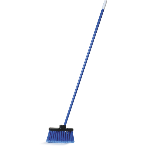 CFS Brands 3686314 Duo-Sweep Light Industrial Broom, 48''L, flagged bristles, angled or upright, synthetic, blue