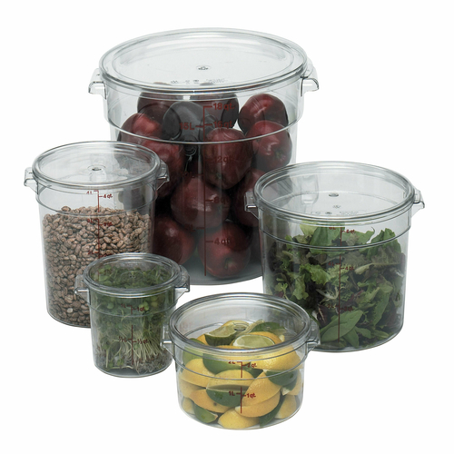 Cambro  RFSCW12135  Camwear Storage Container, round, 12 qt., polycarbonate clear