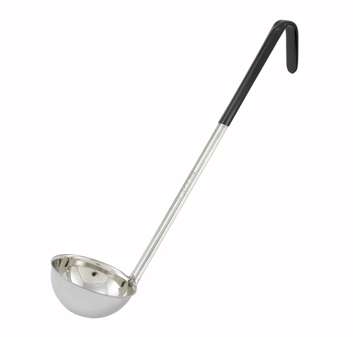Winco  LDC-6  6oz, Ladle, One-piece, Black, S/S