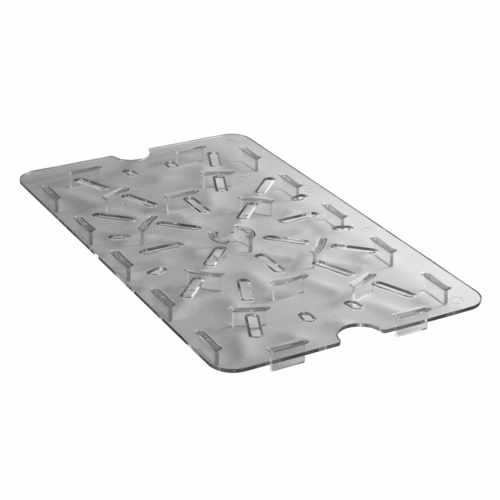 Cambro  1218DSCW135  Camwear Drain Shelf, fits 12'' x 18'' food storage boxes, clear