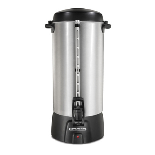 Hamilton Beach 45100R Proctor Silex Commercial, Alum. Urn, 100 cup, One Hand Dispensing, Coffee Level Indicator