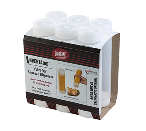 TableCraft Products C16SV 16 oz InvertaTop Squeeze Bottle, 53 mm Opening (Conveniently Packaged for Cash & Carry)