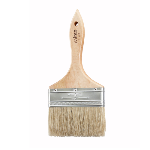 Winco WBR-40 Pastry Brush, Boar Bristle, 4'' Wide