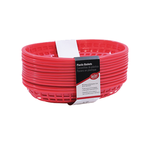 TableCraft Products C1074R Classic Oval Basket, Red, 9.375 x 6 x 1.875'' (12 per Pack)