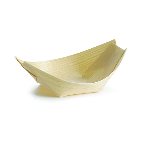 TableCraft Products BAMDB65 Large Disposable Wood Boat, 6.5 x 3.5'', 5 oz capacity (50 per pack)