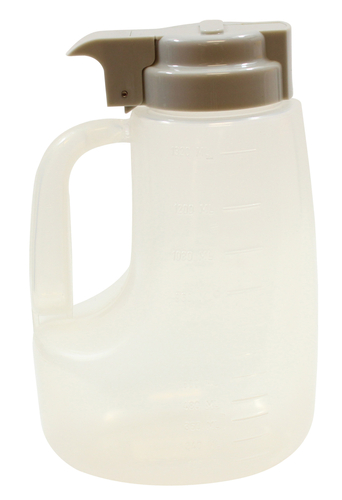 TableCraft Products PP48G 48 oz Option Dispenser, Clarified PP, Gray ABS Top