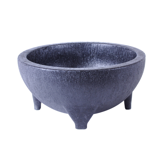Thunder Group PLMJ056BK 8 5/8'' X 8 5/8'' X 4'', 56 OZ PLASTIC MOLCAJETE SALSA BOWL, BLACK, NSF