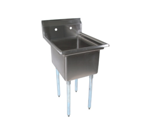 John Boos E1S8-18-12-X Sink, 1-compartment, 23''W x 23-1/5''D overall size, 18''W x 18'' front-to-back bowl, 18/300 stainless