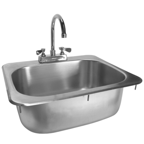 GSW USA HS-1317I Drop-In Hand Sink, 13''W x 17-1/2''D OA, 11'' x 13-1/2'' bowl, includes deck faucet
