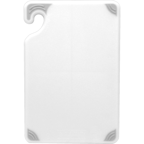 CFS Brands CBG182412WH Saf-T-Grip Cutting Board with hook, 18'' x 24'' x 1/2'', co-polymer, white