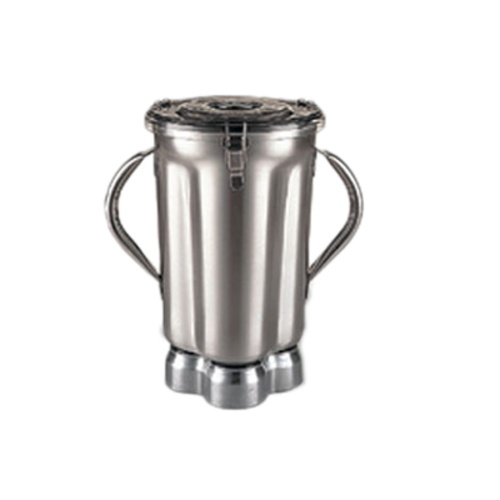 Waring CAC72 Blender Container, 128 oz., with clear lid, for CB10B, CB10BT, CB15 & CB15T, stainless steel