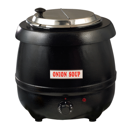 Winco ESW-66 Electric Deluxe Black Kettle Soup Warmer, w/Pre-Printed Labels